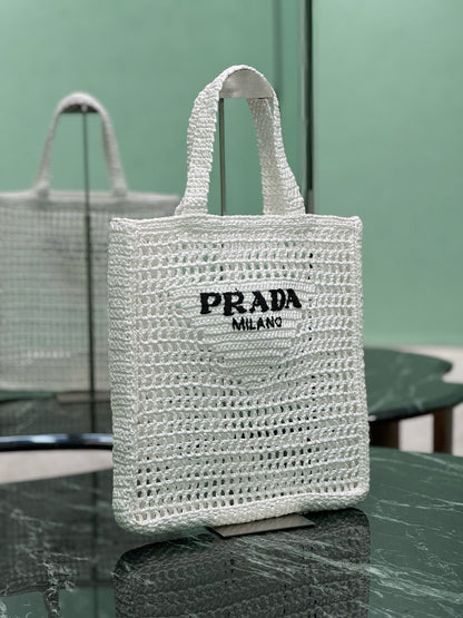 Prada Raffia Tote Bag
