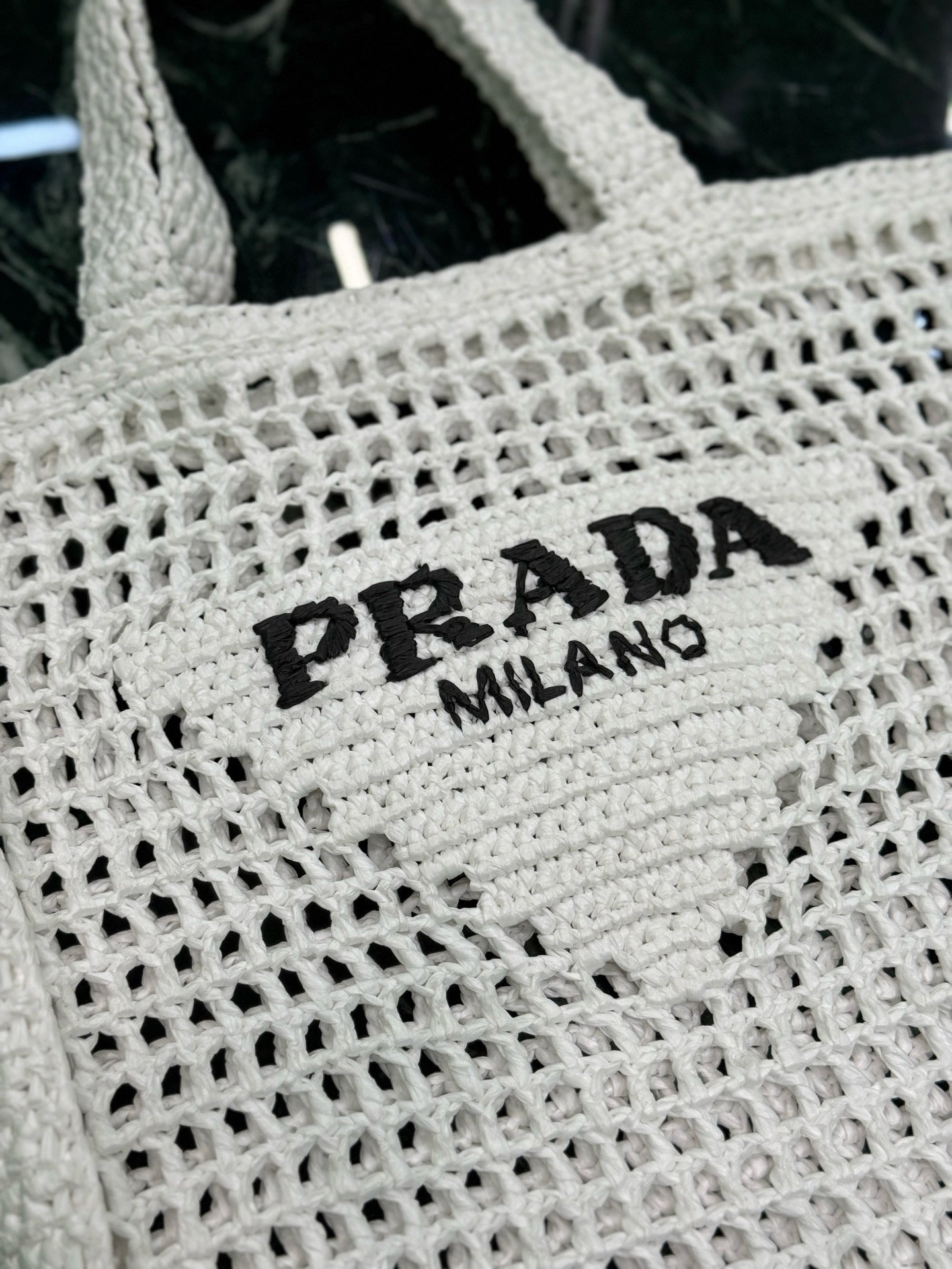 Prada Raffia Tote Bag