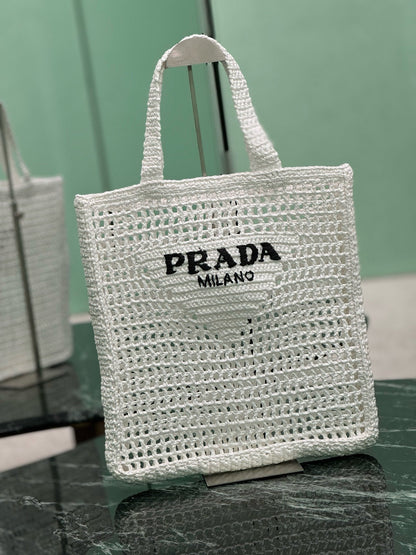 Prada Raffia Tote Bag