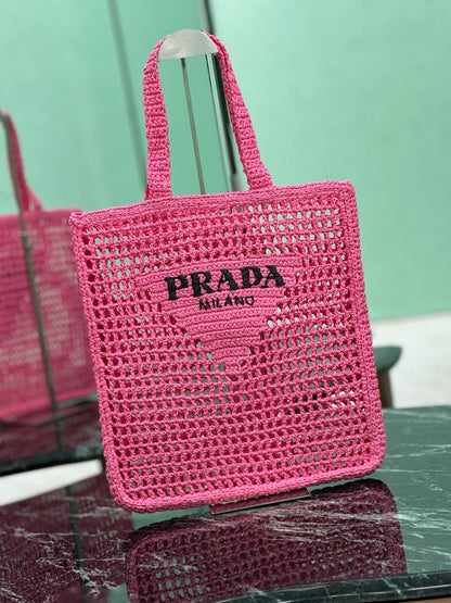 Prada Raffia Tote Bag