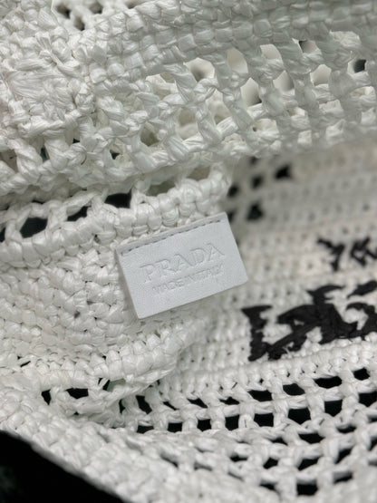 Prada Raffia Tote Bag