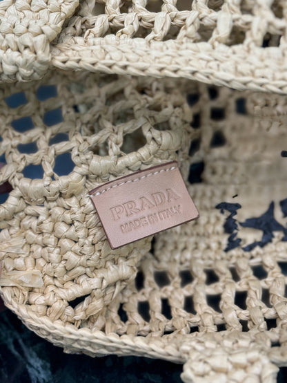 Prada Raffia Tote Bag