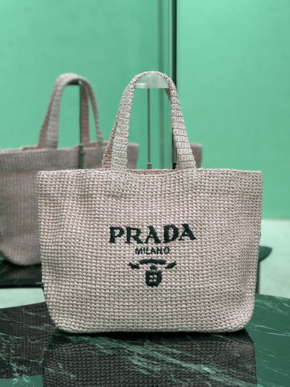 Prada Raffia Tote Bag