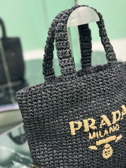 Prada Raffia Tote Bag