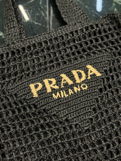 Prada Raffia Tote Bag