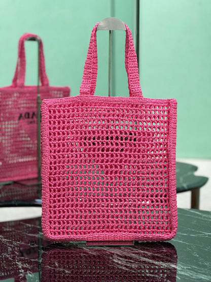Prada Raffia Tote Bag
