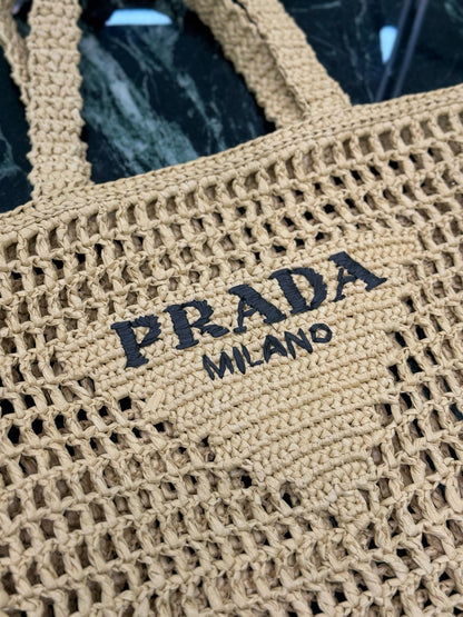 Prada Raffia Tote Bag