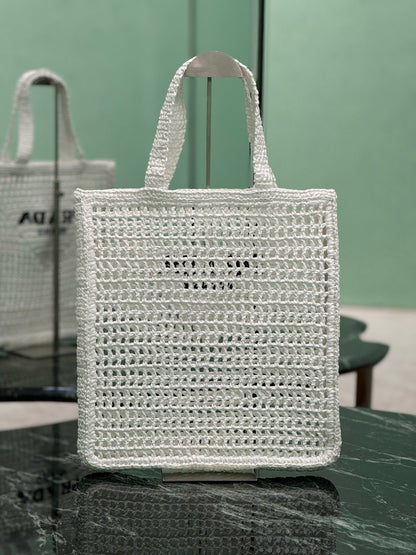 Prada Raffia Tote Bag