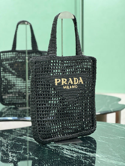 Prada Raffia Tote Bag
